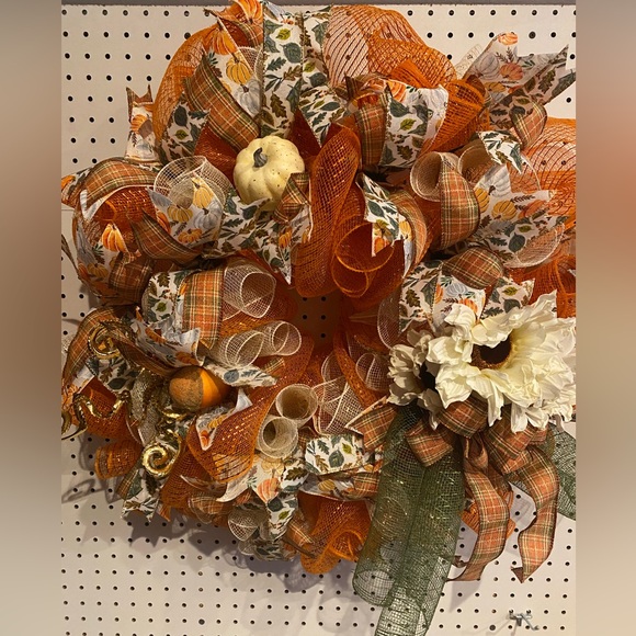 Other - Autumn Harvest Wreath with Orange and Green Accents